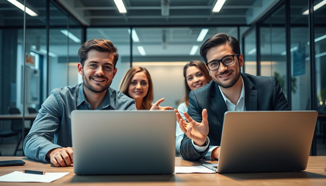 AI software company team and business technology strategy